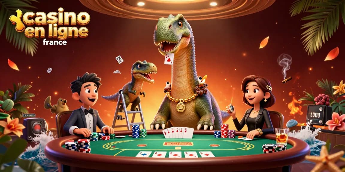 Jouez sur le casino en ligne France avec un brontosaurus et un raptor au poker dynamique