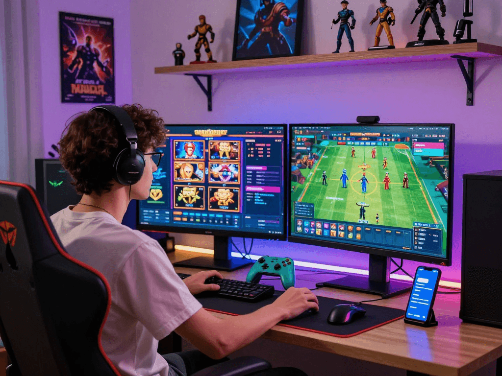 Exciting online gaming setup with a focus on pasaran togel and vibrant gaming elements for players.