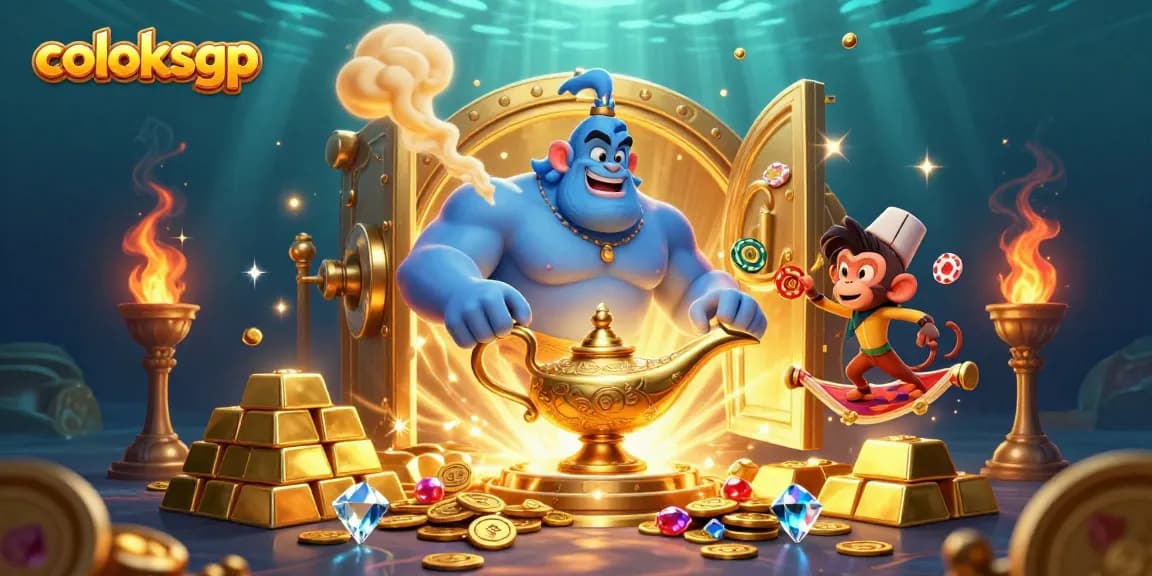 Enter the thrilling world of coloksgp with dynamic casino symbols, golden treasures, and magic!