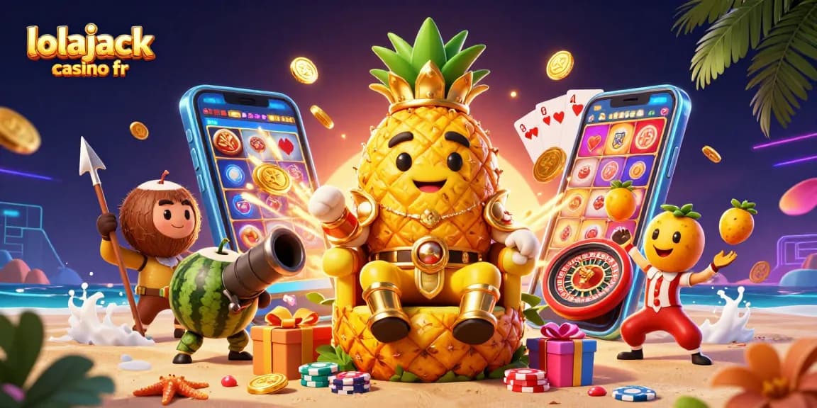 Jouez au lolajack casino fr avec une ambiance festive de machines à sous, roi ananas et gardes de coco.