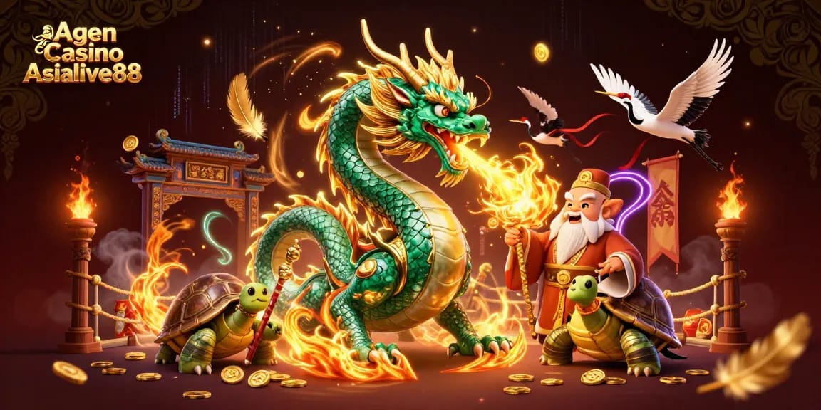 Engage with Agen Casino Asialive88's vibrant 3D illustration showcasing exciting gaming elements and characters.
