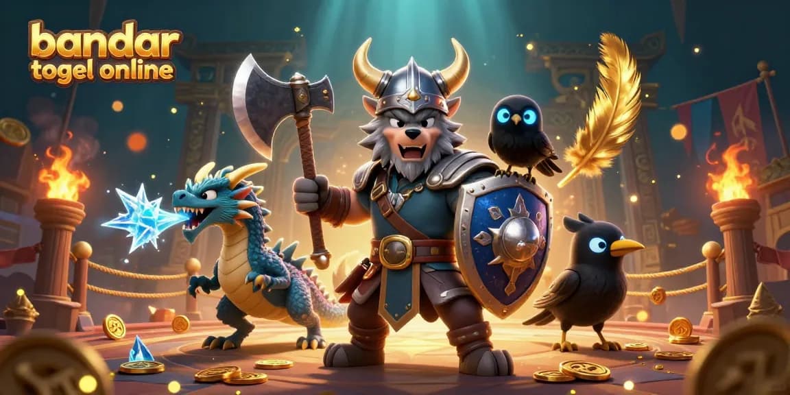 Engage in immersive gameplay with bandar togel online, featuring vibrant 3D characters in a dynamic gambling scene.