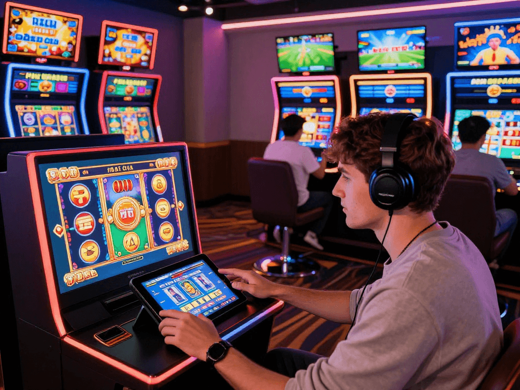 Engaging scene of players at Visabet88 exploring daftar toto 4d and enjoying online gaming.
