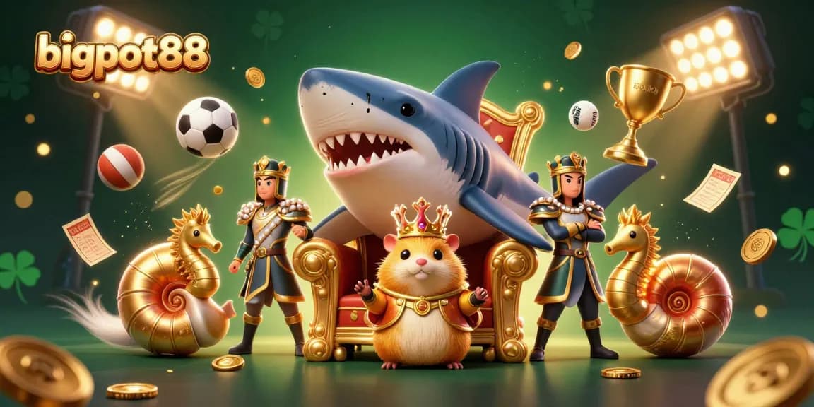Boost your gaming experience at bigpot88 with the fierce golden hamster king and spirited seahorse guards.