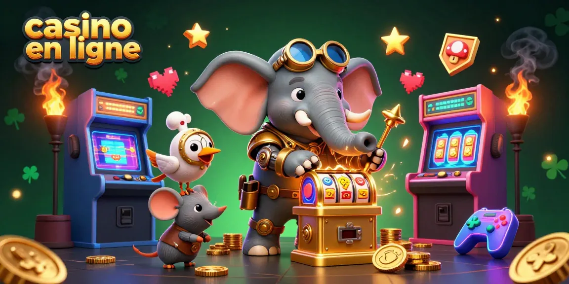 Jouez au casino en ligne avec des machines à sous animées dans une illustration 3D captivante.