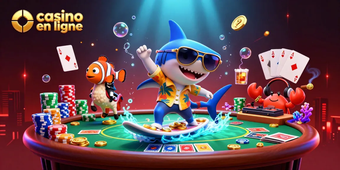 Experience the excitement of casino en ligne with vibrant 3D illustration featuring unique characters and gaming elements.