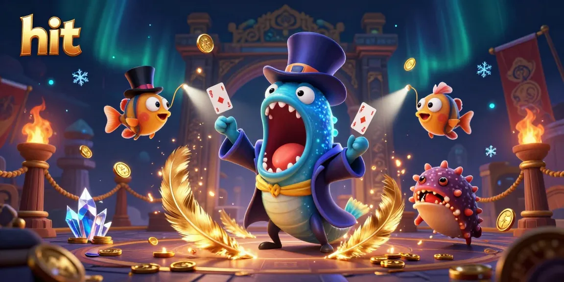 Hit showcases a magical scene with energetic characters performing card tricks in a vibrant casino setting.