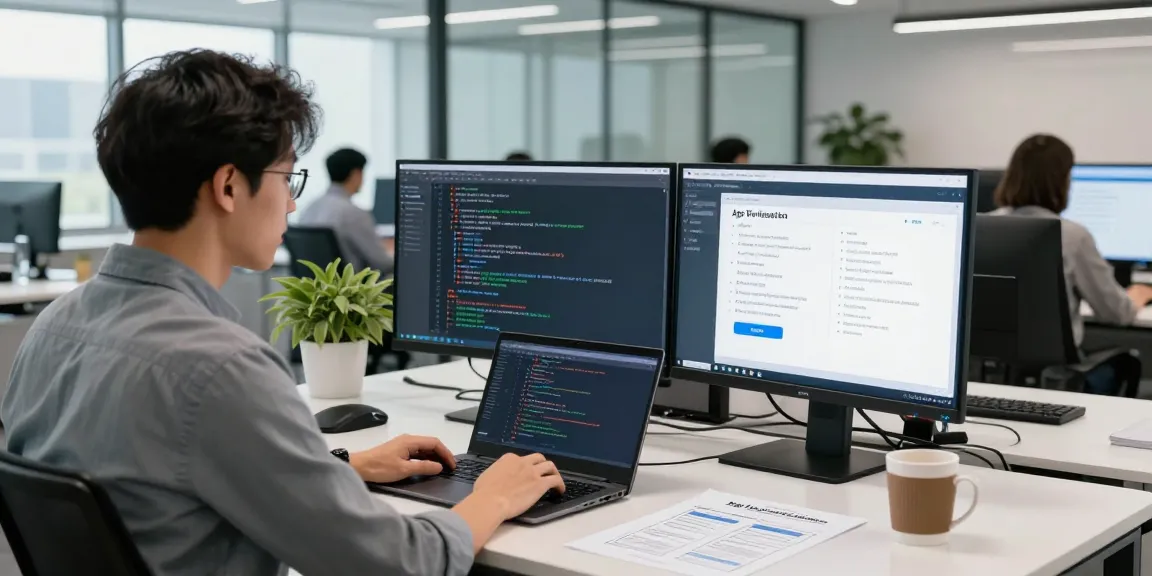 AI-powered age verification system in action, showcasing software integration in a modern office.