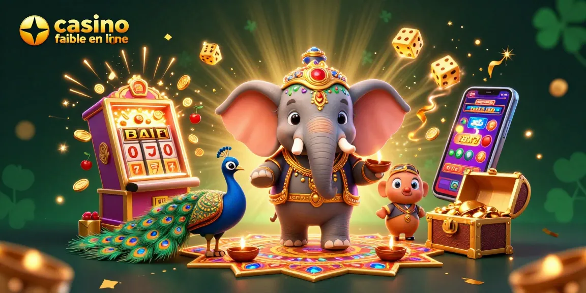 Découvrez un casino fiable en ligne avec une illustration colorée et dynamique de jeux de casino captivants.