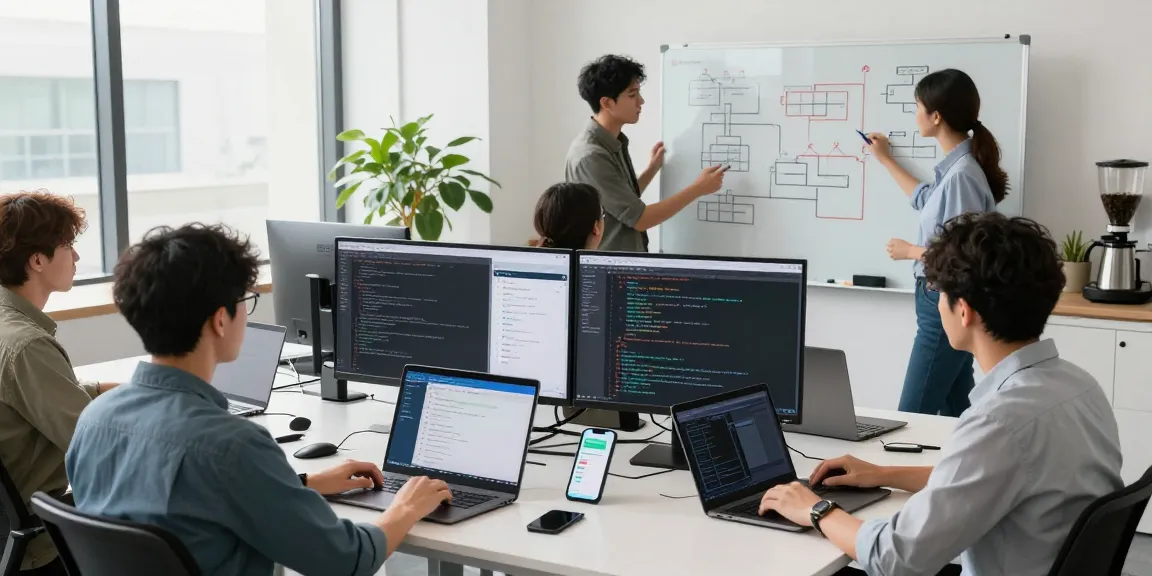 Dynamic technology workspace with team collaborating on 纸飞机中文版, reflecting modern innovation and productivity.