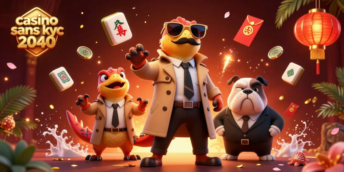 Célébrez l'excitation des jeux d'argent avec casino sans kyc 2040, une illustration 3D vive et captivante.