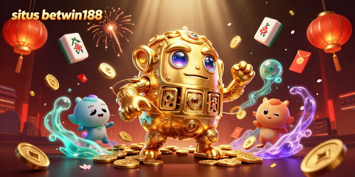 Tampil menarik situs betwin188 dengan golem emas dan barang kasino berkilauan.