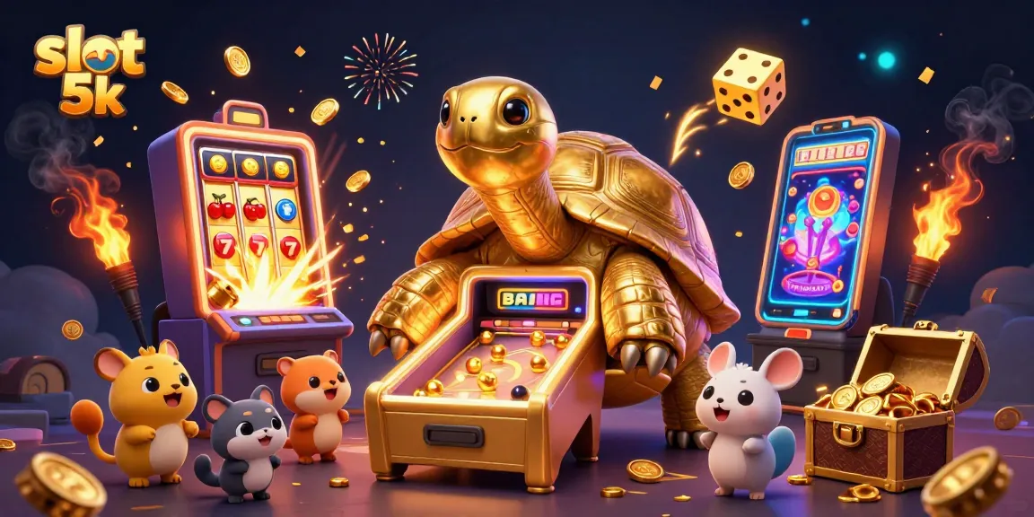 Play exciting slot 5k games with our animated golden tortoise and jackpot symbols.