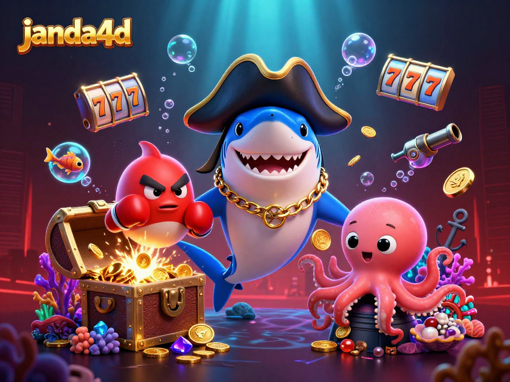 janda4d membuka akses slot online dengan cara menyenangkan dalam ilustrasi 3D ceria.