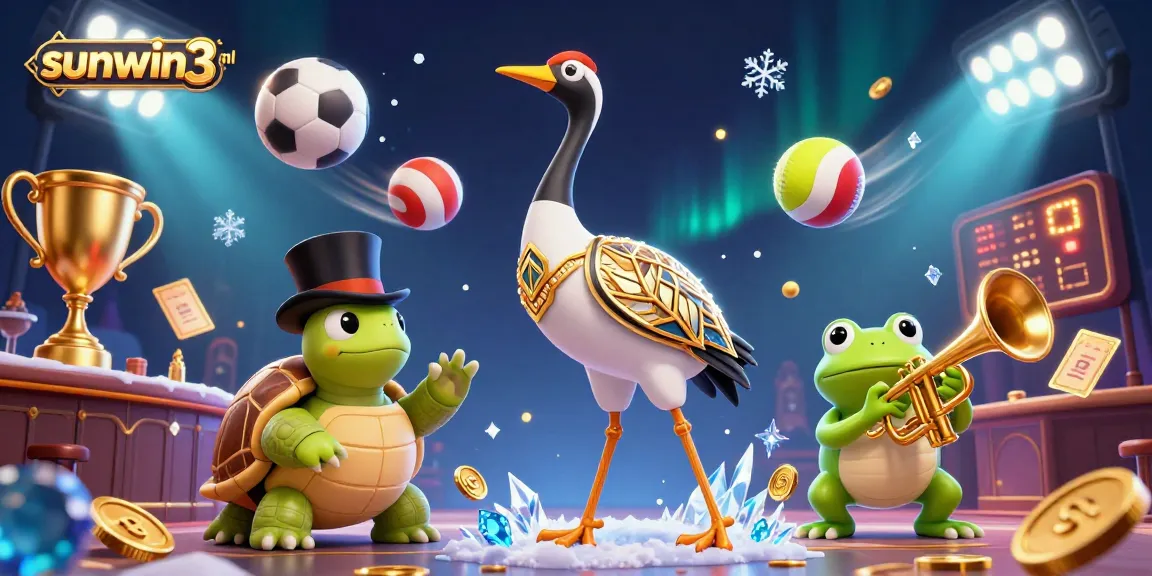 Play exciting games at sunwin3 nl, featuring brilliant 3D characters in a lively casino scene.