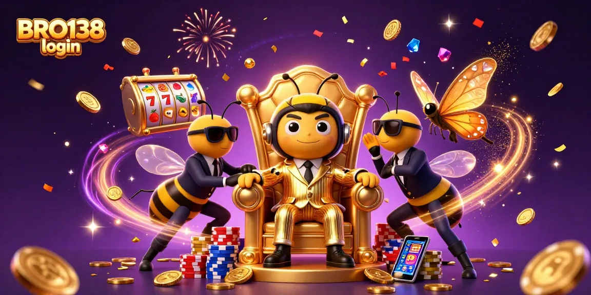 Spin the reels and win big with BRO138 login featuring exciting 3D casino characters and vibrant gambling elements.