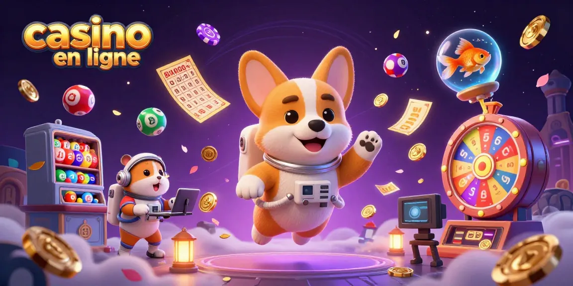 Profitez de jeux captivants au casino en ligne avec un corgi astronaute, des jetons de poker et des pièces d'or
