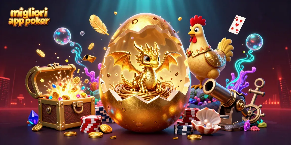 Migliori app poker: gioca e vinci con il drago d'oro e la madre protettiva nel mondo del poker animato