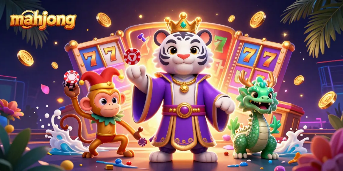Play mahjong with luck and strategy in this vibrant casino-themed 3D illustration.