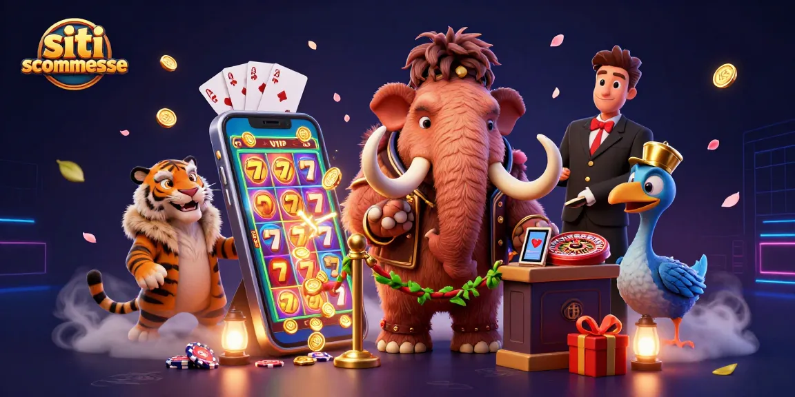 Scommetti nei migliori siti scommesse con un mammuth bouncer e un VIP siberiano in un ambiente di casinò vivace.
