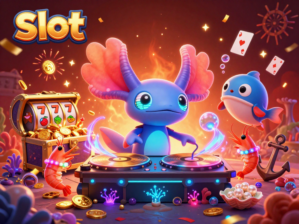 Experience thrilling slot gameplay with vibrant underwater characters and treasure-filled scene.