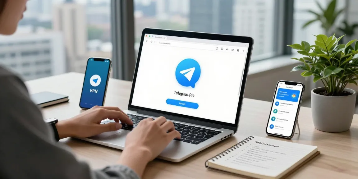 Optimize your telegram chinese connection fix in modern workspace with VPN setup and smartphone integration.