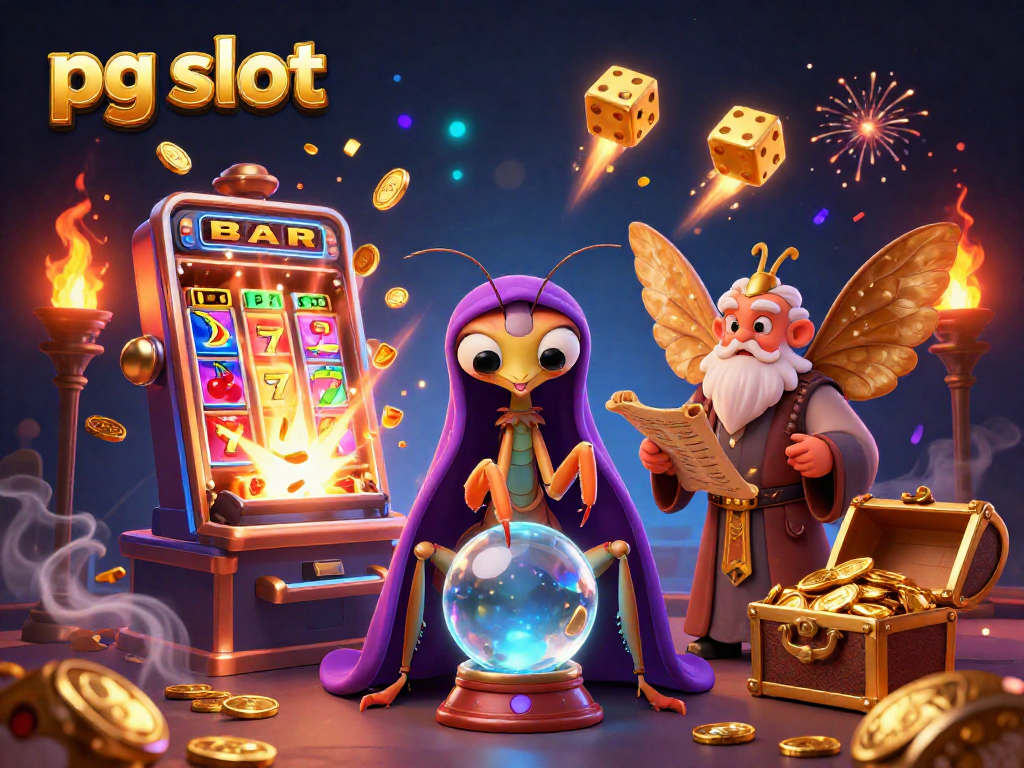 Menangkan permainan slot pg slot dengan berbagai simbol keberuntungan dalam ilustrasi kasino yang menakjubkan.