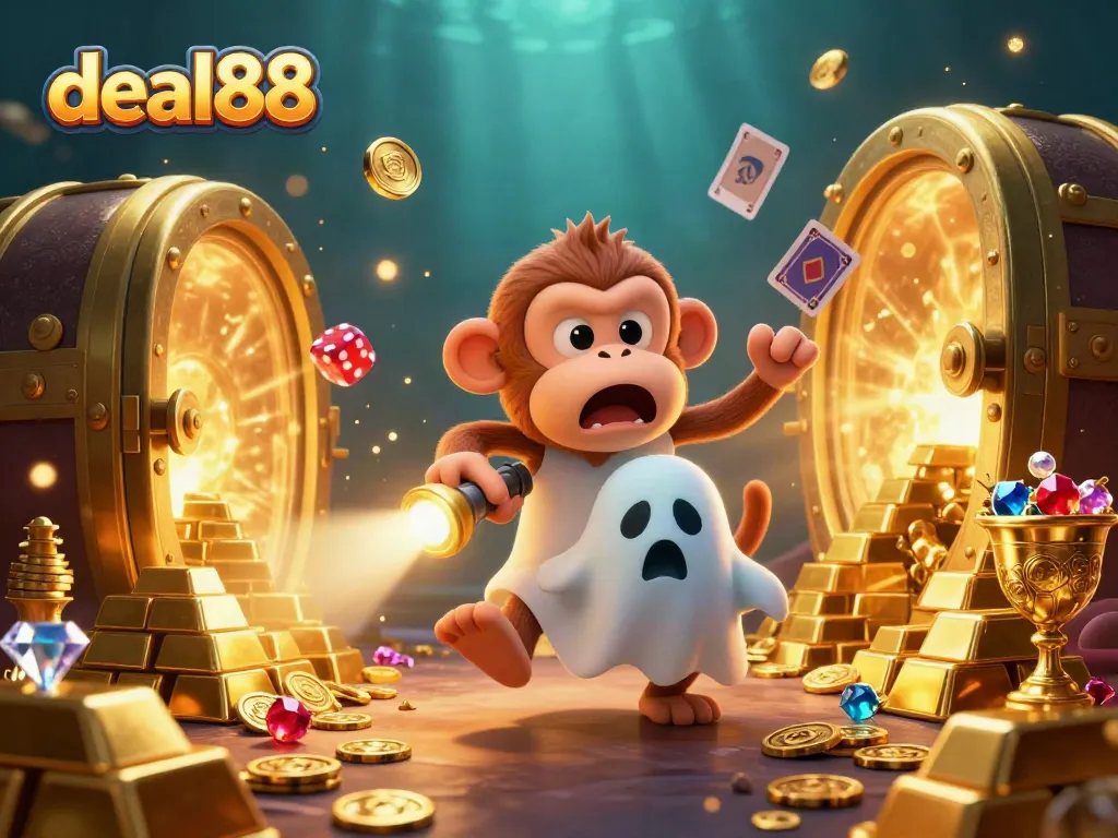Engage in exciting casino adventures with deal88 as a playful poltergeist monkey juggles treasures.
