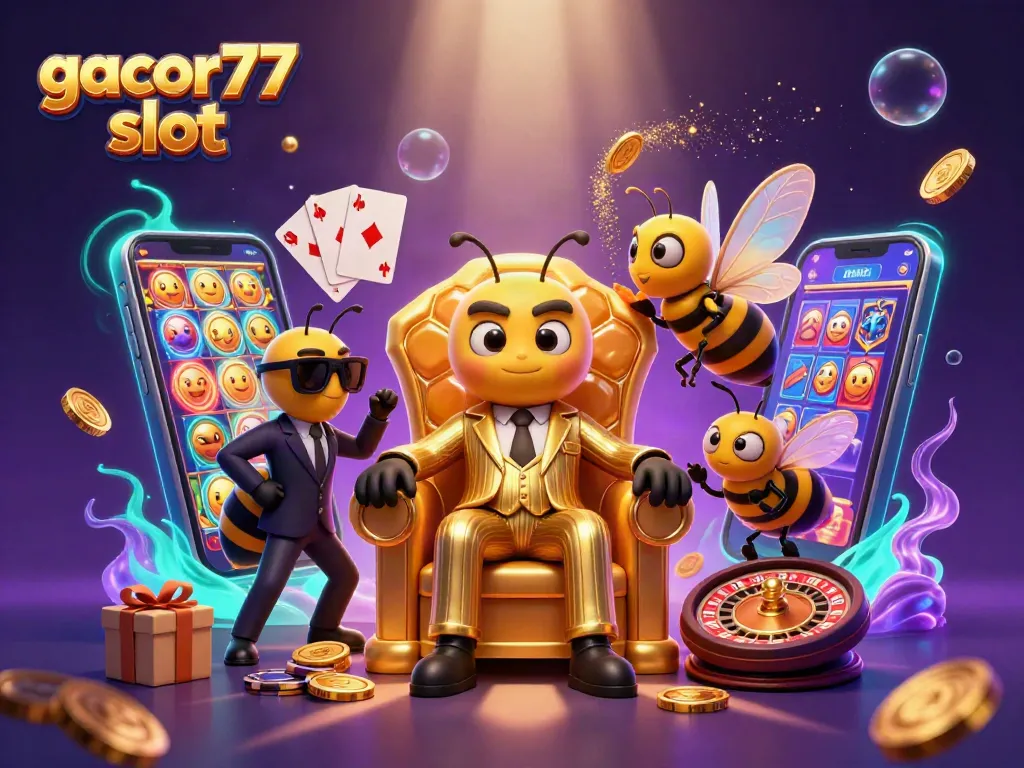 Menangkan gacor77 slot dengan strategi dan keberuntungan dalam ilustrasi permainan kasino yang dinamis.