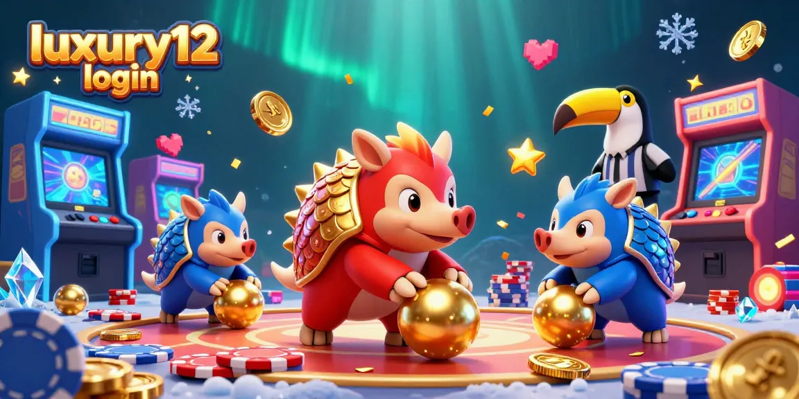 Experience the thrill of gaming with luxury12 login as pangolins roll golden balls through poker chips.