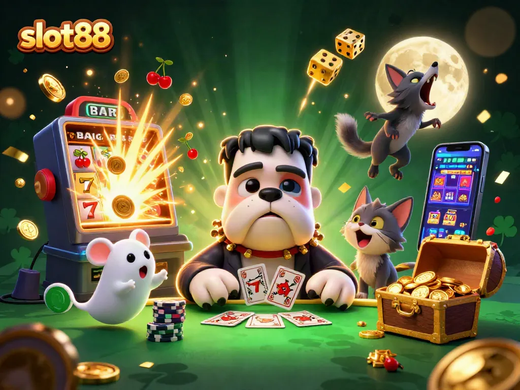 slot88 menang besar di mesin slot dengan karakter unik dan suasana kasino yang menarik