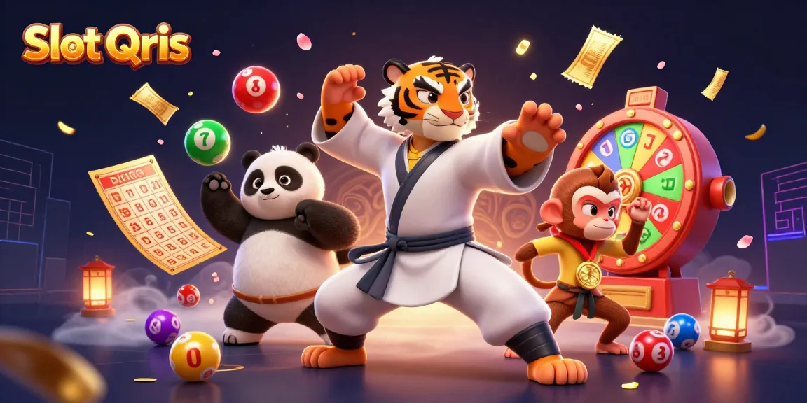 Captivating Slot Qris scene with lively characters and dynamic gambling elements.