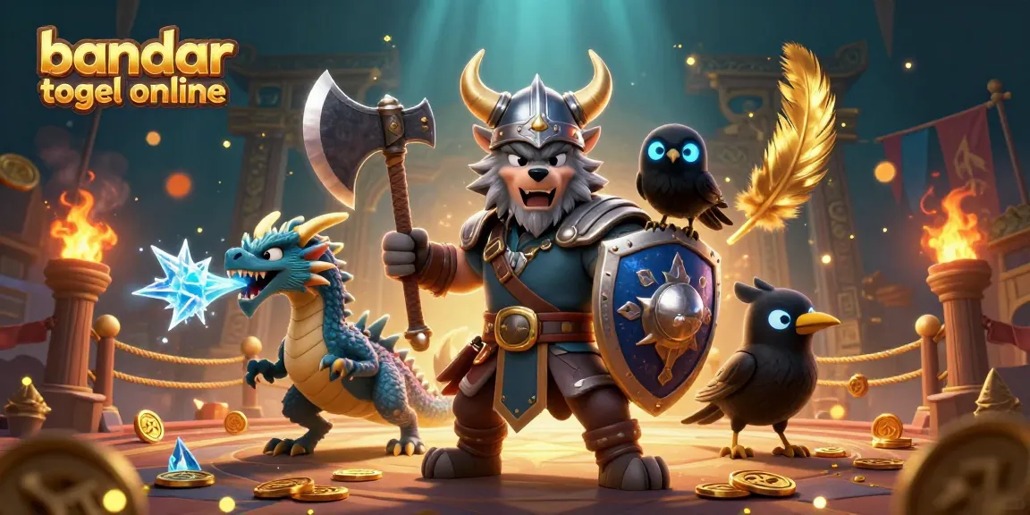 Engage in immersive gameplay with bandar togel online, featuring vibrant 3D characters in a dynamic gambling scene.