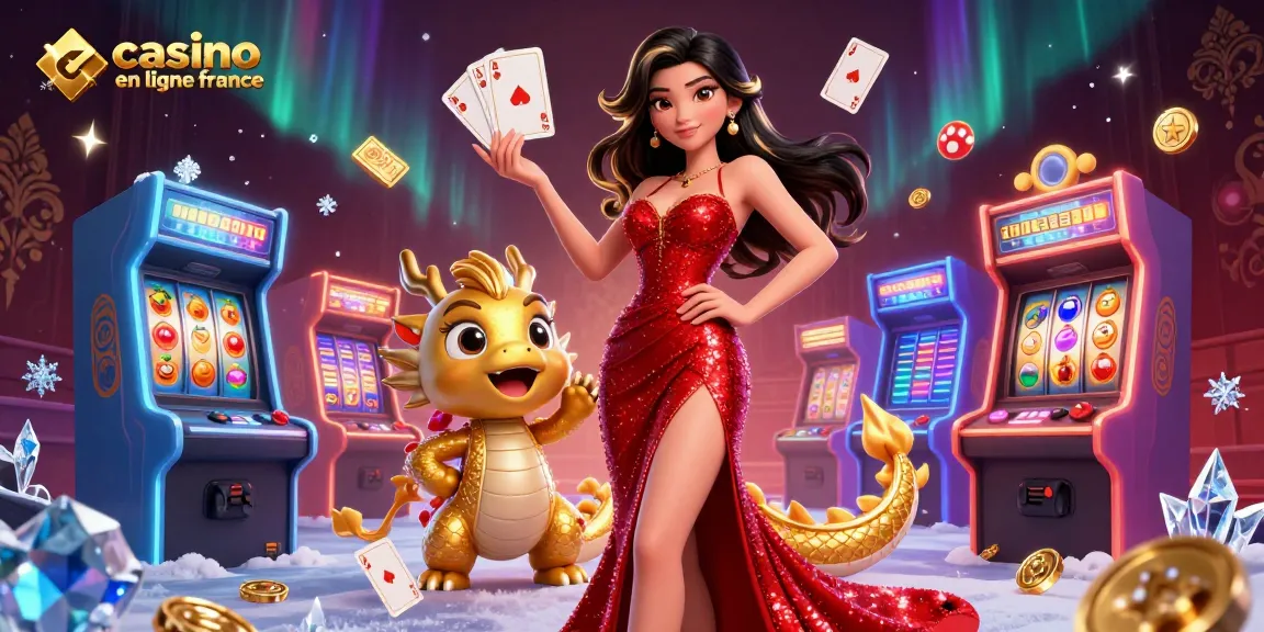 Participez à des jeux palpitants sur casino en ligne France avec une scène magnifiquement illustrée comportant des éléments de casino vibrants.