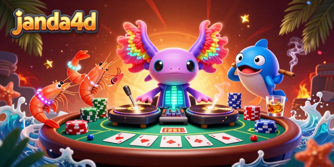 Janda4D menghadirkan pengalaman perjudian seru dengan DJ axolotl neon dan suasana kasino yang mengasyikkan.