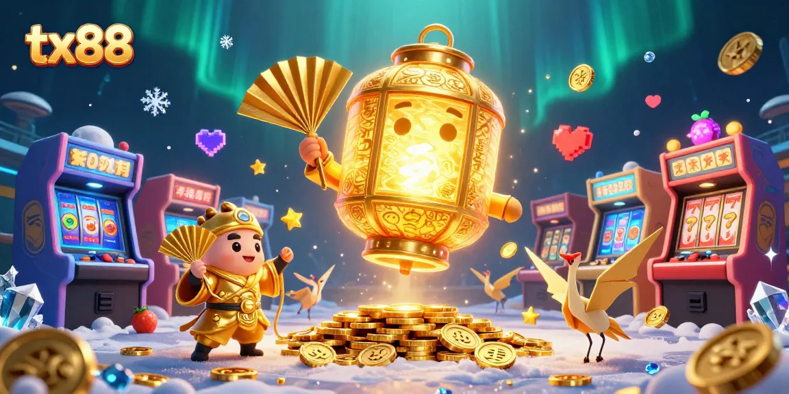 Experience the excitement of tx88 with vibrant casino elements and magical golden lanterns.