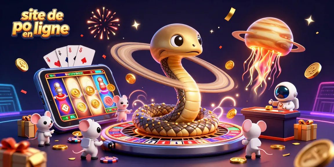 Des astronautes parient sur un site de poker en ligne autour d'un serpent de Saturne.
