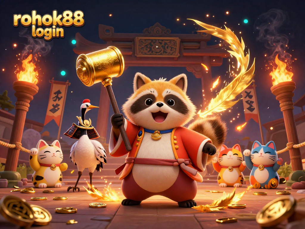 Engage with rokok88 login and experience exciting casino vibes in this immersive illustration.
