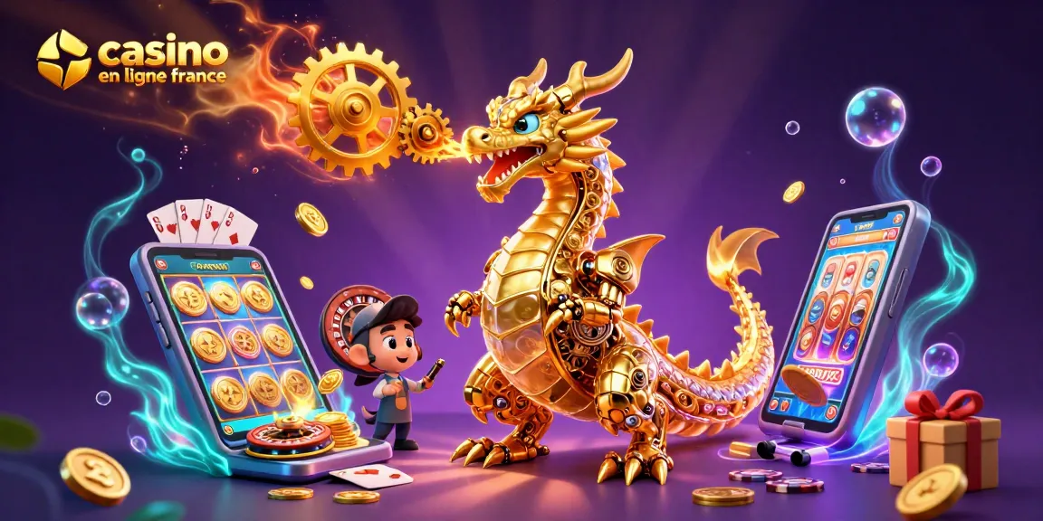 Jouez au casino en ligne France avec un dragon mécanique et des machines à sous colorées