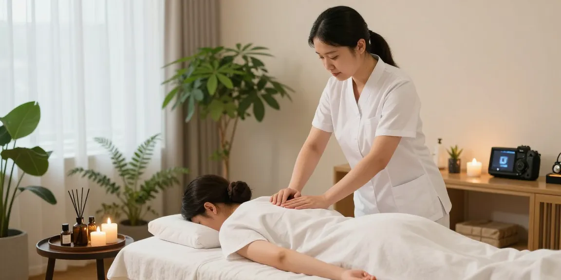 신촌출장안마을 받는 고객과 마사지사의 편안한 스파 환경