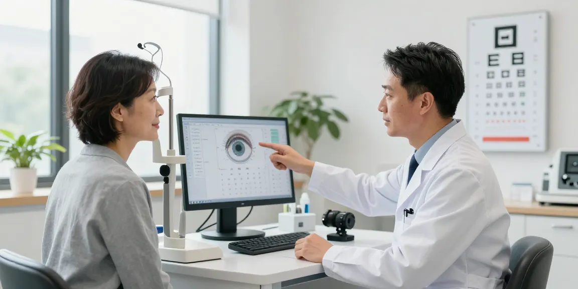 Consultation at SNU Eye Clinic showcasing advanced eye care services in a modern environment.