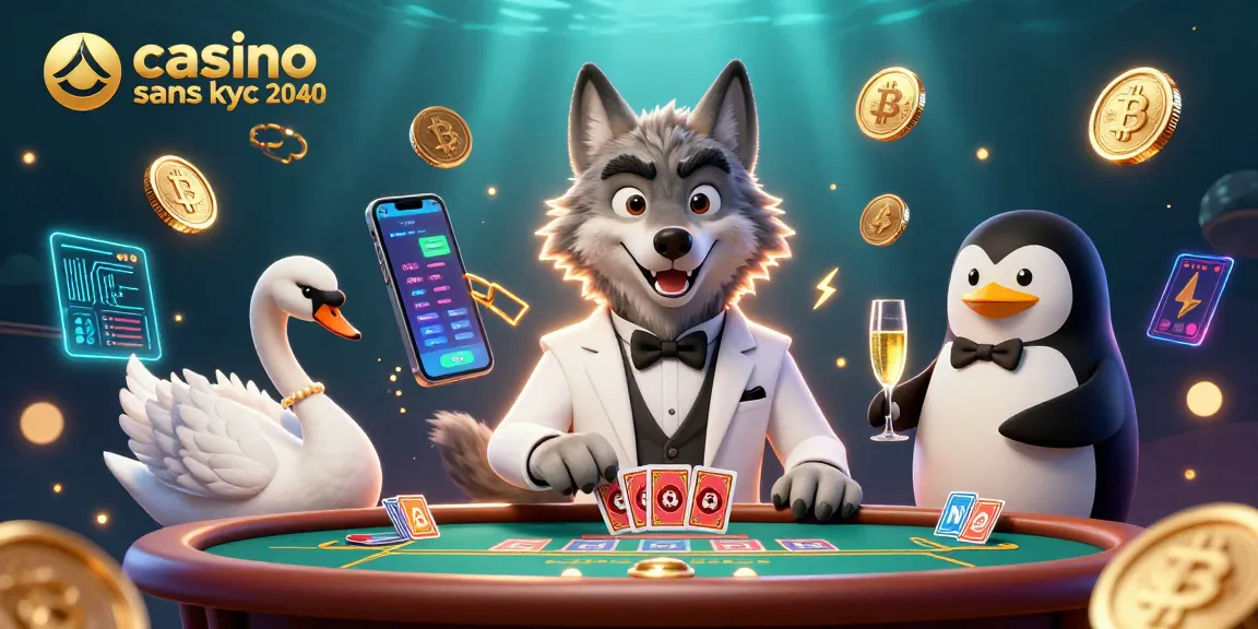 Jouer au casino sans KYC 2040 avec des personnages 3D dans un environnement animé.