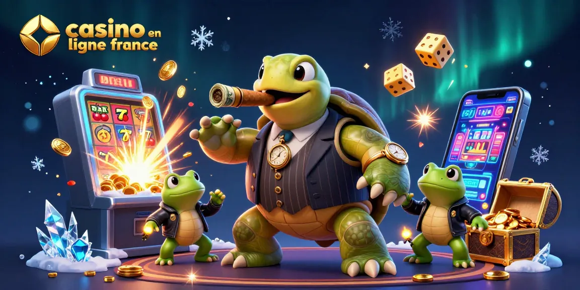 Jouez au casino en ligne France avec une scène animée de machines à sous et personnages charismatiques.