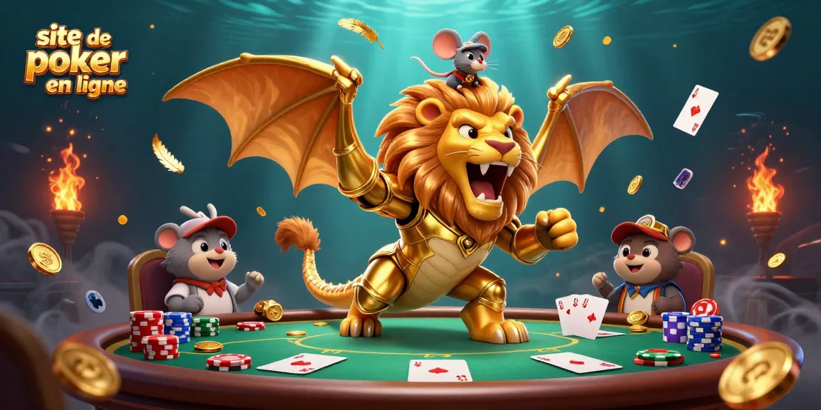 Jouer au poker sur le meilleur site de poker en ligne avec une scène vibrant de cartes, jetons et passion.