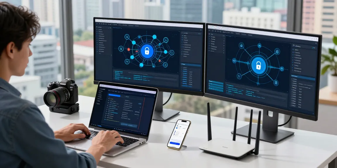 快连 network optimization software being used in a modern tech workspace to enhance global connectivity.
