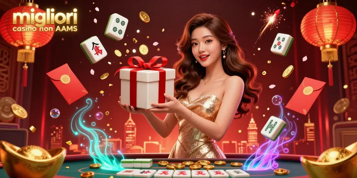 Scopri l'attrattiva dei migliori casino non AAMS con un personaggio accogliente in un'atmosfera festiva da casinò, perfetta per i giocatori.
