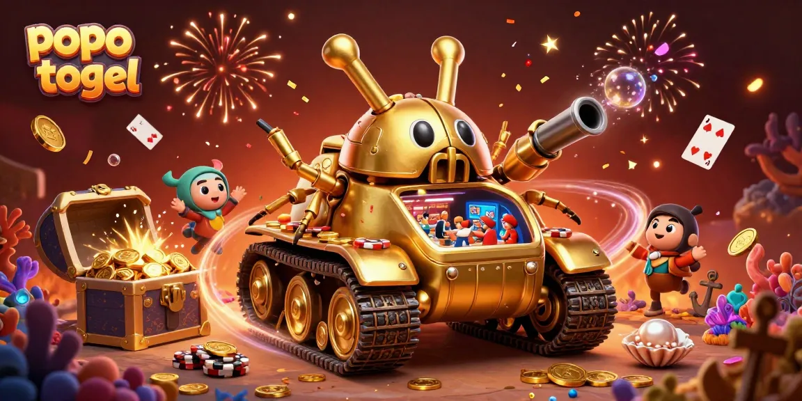 Experience the thrill of popo togel in a vibrant, detailed 3D cartoon casino scene.