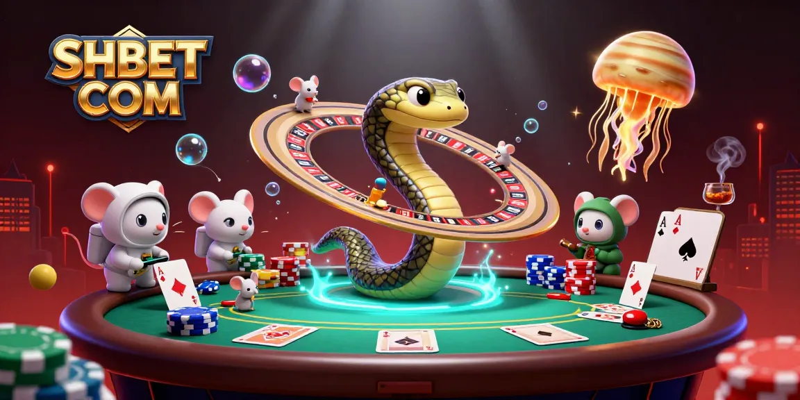 Experience gaming action at SHBET COM with astronauts betting on a cosmic roulette wheel.